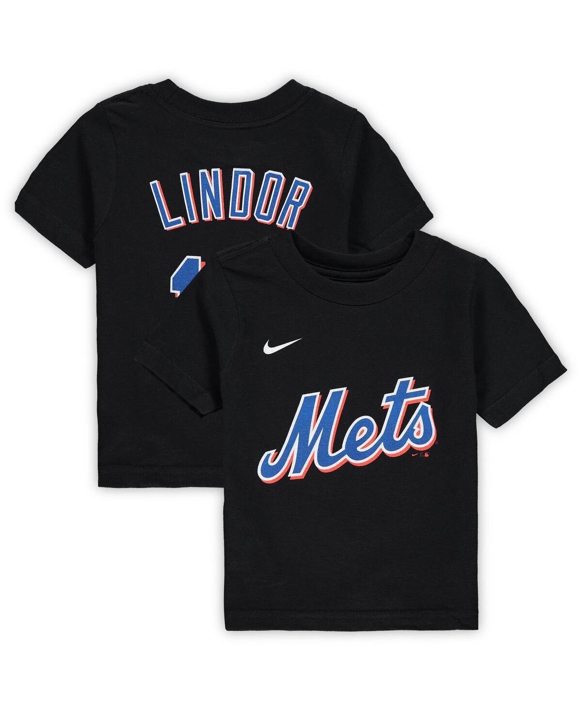 Nike Babies' Infant Boys And Girls  Francisco Lindor Black New York Mets Name And Number T-shirt
