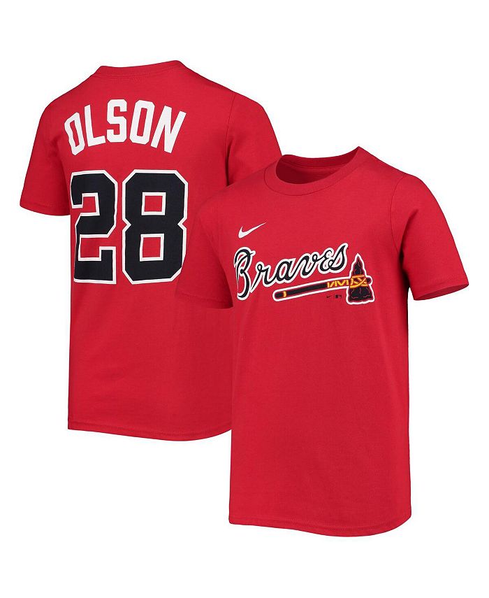 Men's Atlanta Braves Matt Olson Nike Red Name & Number T-Shirt