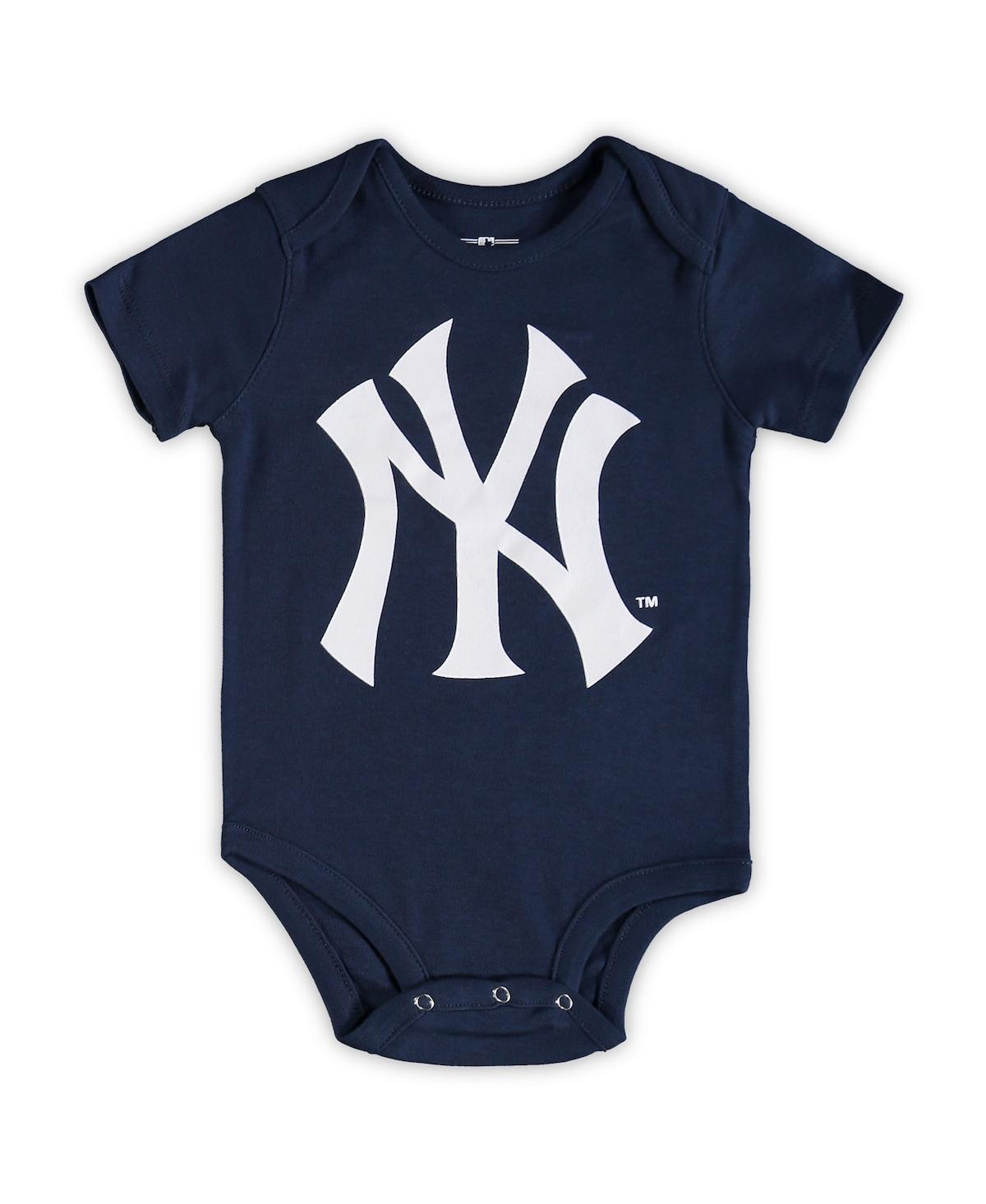 Shop Outerstuff Newborn And Infant Boys And Girls Navy, White, Heathered Gray New York Yankees 3-pack Change Up Body In Navy,white,heathered Gray