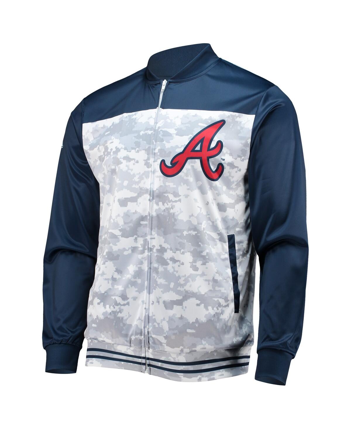 Shop Stitches Men's  Navy Atlanta Braves Camo Full-zip Jacket