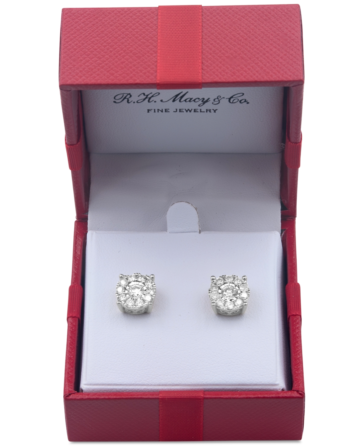 Diamond Halo Stud Earrings (1 ct. t.w.) in 14k Gold,or Rose Gold - White Gold