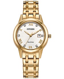 Eco-Drive Women's Classic Gold-Tone Stainless Steel Bracelet Watch 29mm