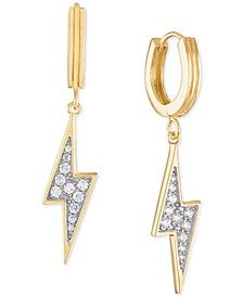Cubic Zirconia Lightning Bolt Drop Earrings in 14k Gold-Plated Sterling Silver, Created for Macy's