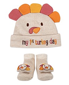 My 1st Turkey Day Cap and Matching Socks, 2 Piece Set