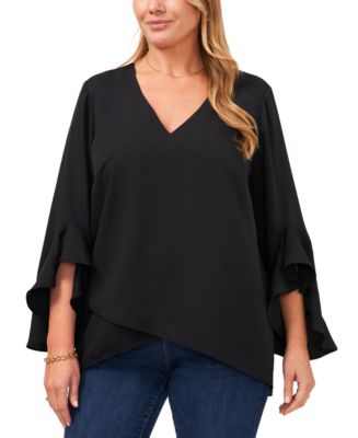 Vince Camuto Plus Size Flutter-Sleeve Top - Macy's