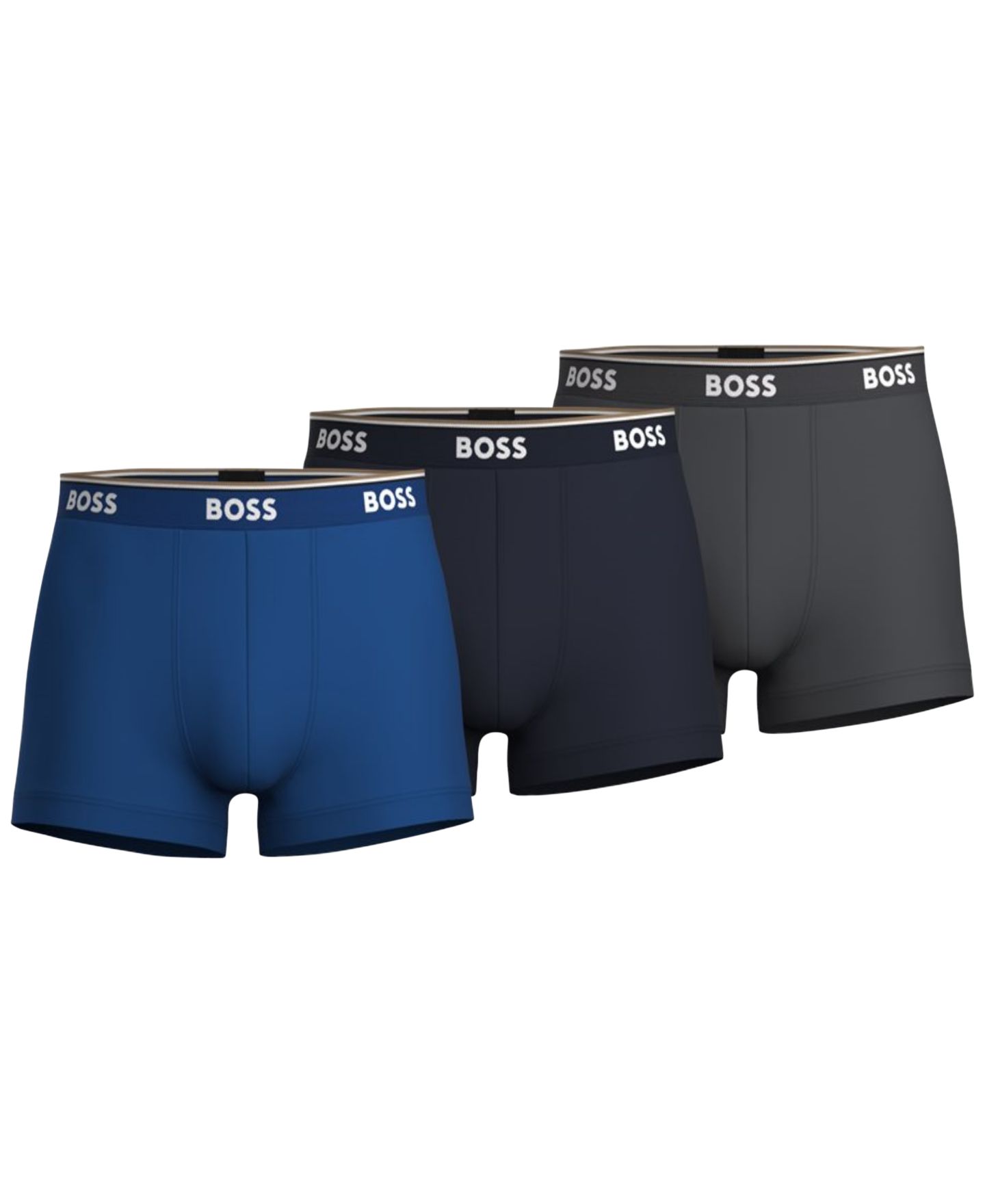 Бельё Waistband для мужчин, с логотипом, 3 шт. — Hugo Boss, цвет: Синий — фото 1