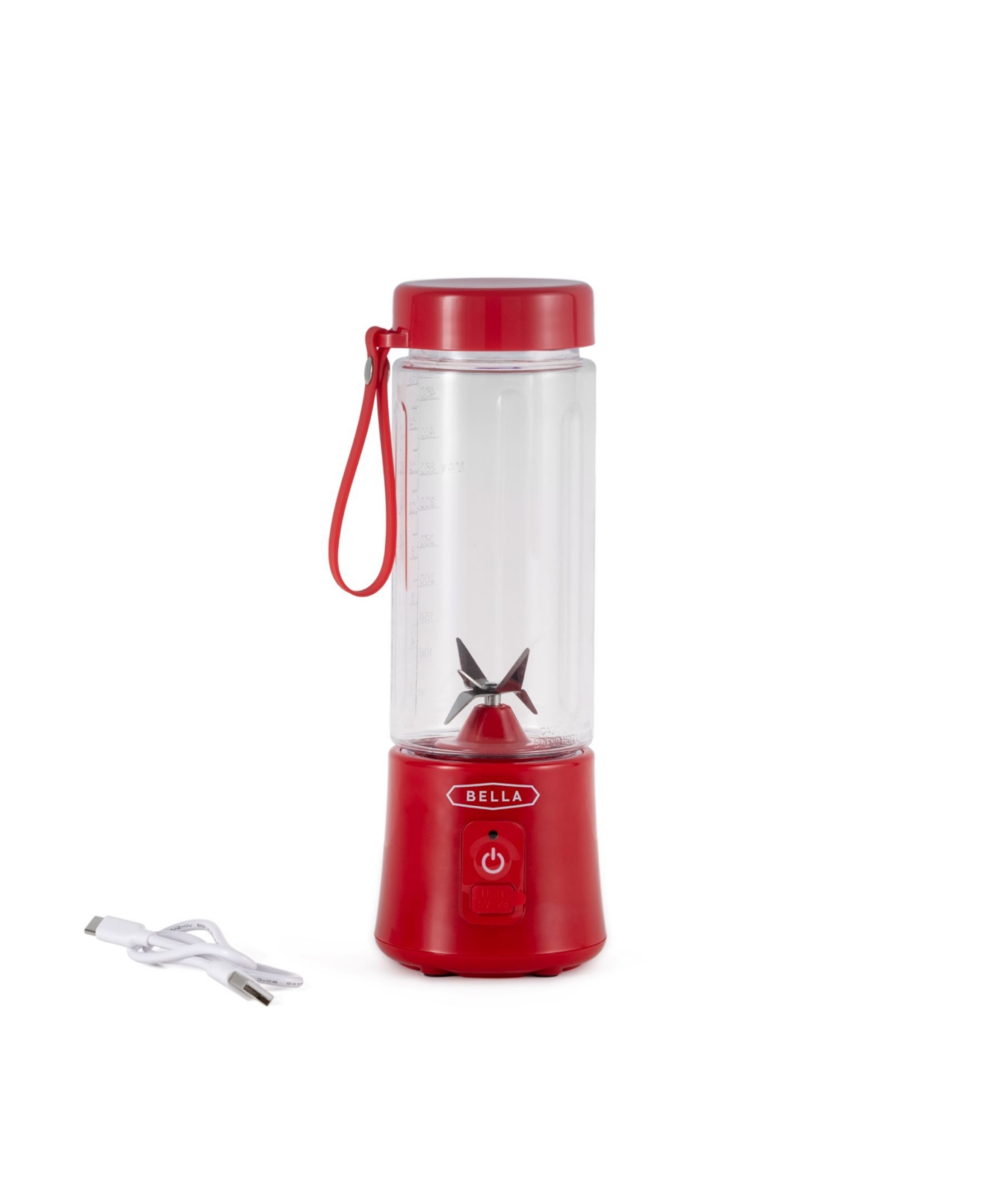 Bella Lightweight Portable To Go Cordless Blender In Red