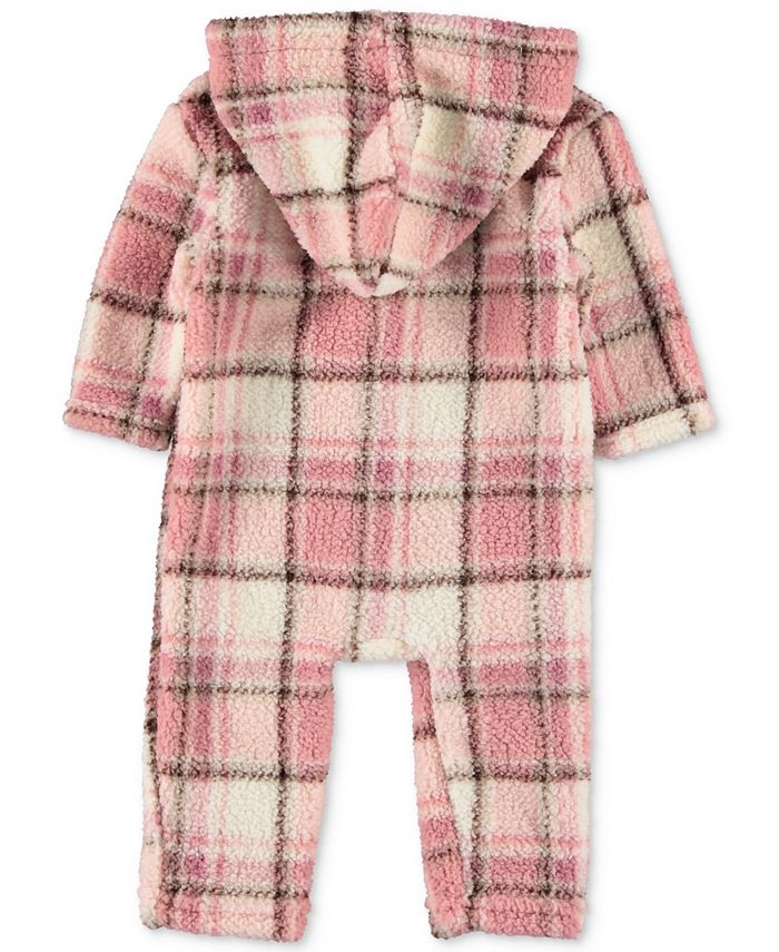 Chickpea Baby Girls Sherpa Plaid Zip Front Hooded Coverall Macy's