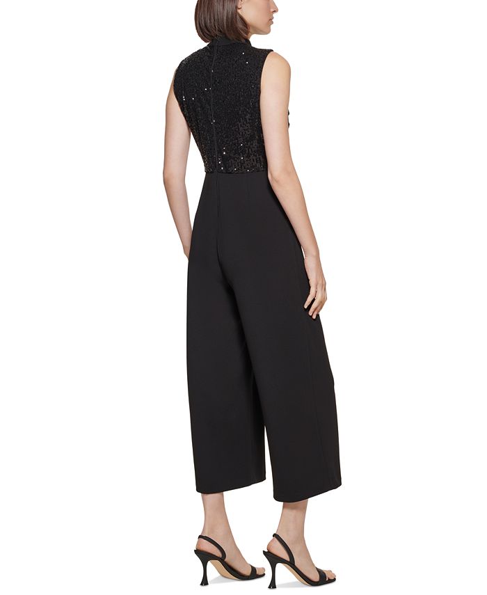 Calvin Klein Sequin Sleeveless Cropped Jumpsuit Macy's