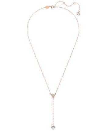Swarovski Rose Gold-Tone Crystal Ortyx Lariat Necklace, 14-7/8