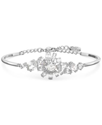 Swarovski - Silver-Tone Gema Crystal Bangle Bracelet