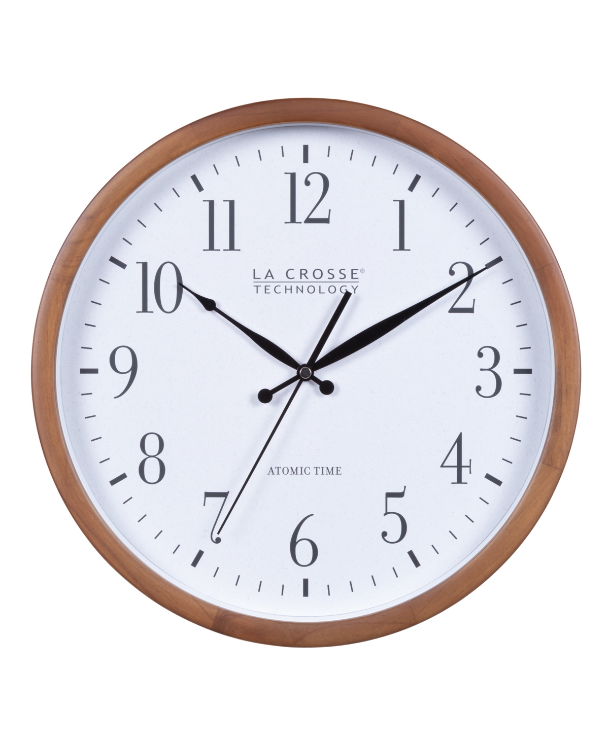 La Crosse Technology 404-50447-int 12.8" Atomic Hard Wood Walnut Analog Wall Clock