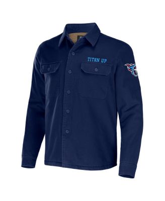 Men's NFL x Darius Rucker Collection by Navy Tennessee Titans Canvas Button-Up Shirt Jacket