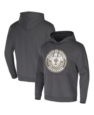 Men's NFL x Darius Rucker Collection by Charcoal New Orleans Saints Washed Pullover Hoodie