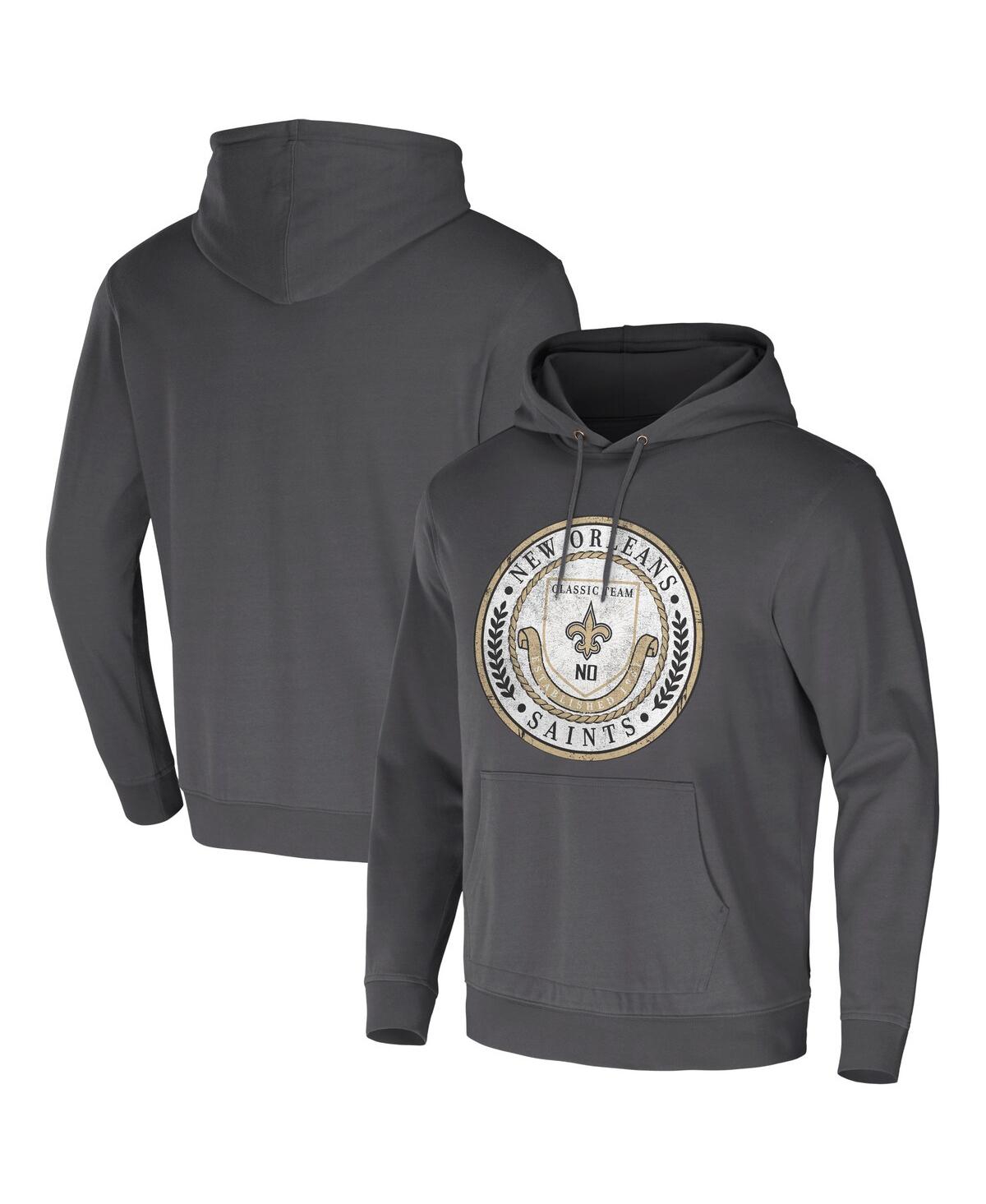 Fanatics Men's Nfl X Darius Rucker Collection By  Charcoal New Orleans Saints Washed Pullover Hoodie In Charcoal