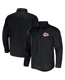 Men's NFL x Darius Rucker Collection by Black Kansas City Chiefs Convertible Twill Long Sleeve Button-Up Shirt