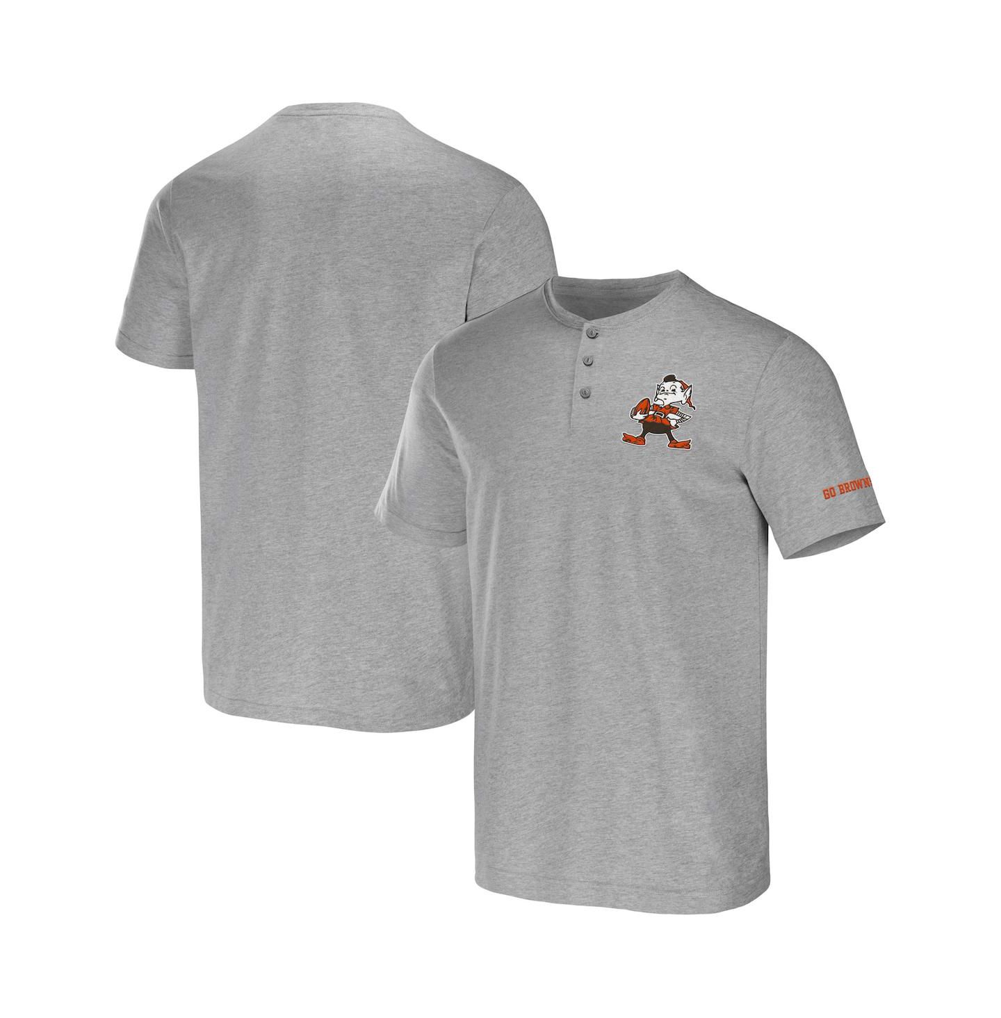 Мужская футболка Fanatics NFL x Darius Rucker Collection by Heather Gray Cleveland Browns Henley — фото 2