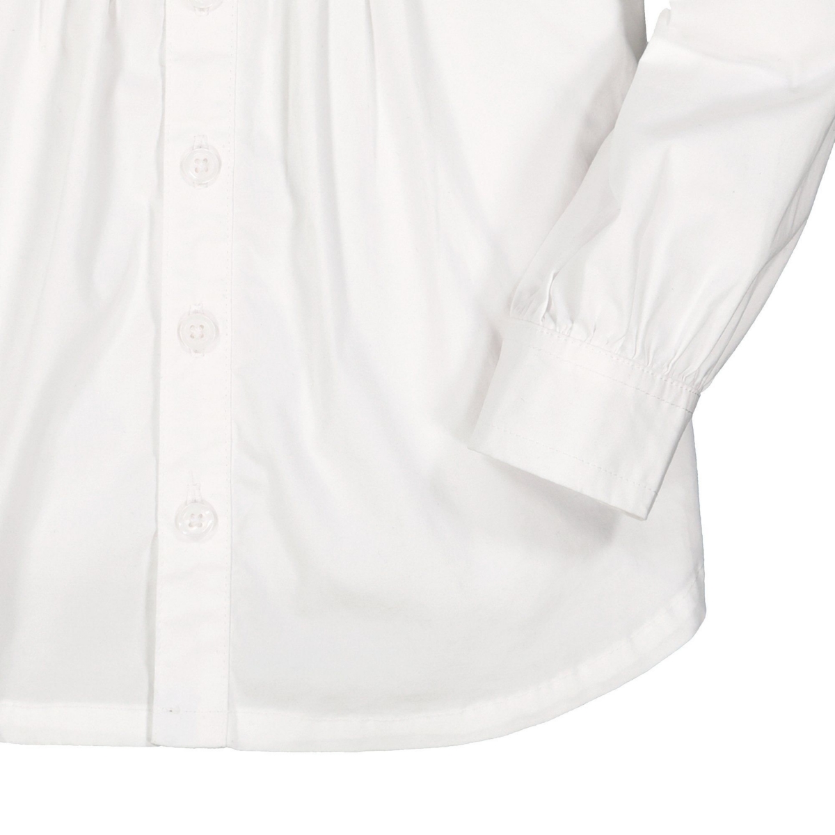 Hope & Henry Baby Girls Organic Cotton Ruffle Neck Blouse with Pintucks