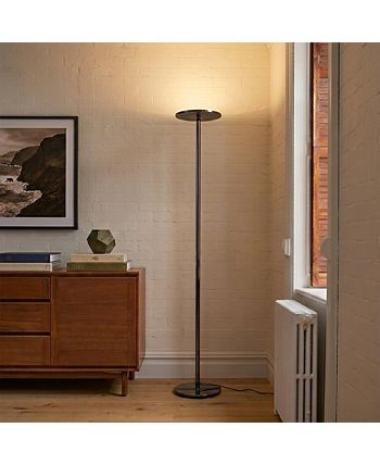 Brightech Sky LED Torchiere Floor Lamp with Adjustable Head - Gunmetal ...
