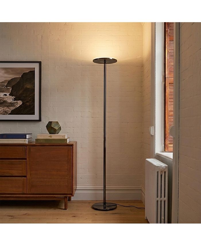 Brightech Sky LED Torchiere Floor Lamp with Adjustable Head - Gunmetal ...