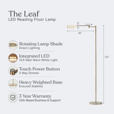 Leaf  Modern Pharmacy Reading LED Floor Lamp with Adjustable Neck (53")