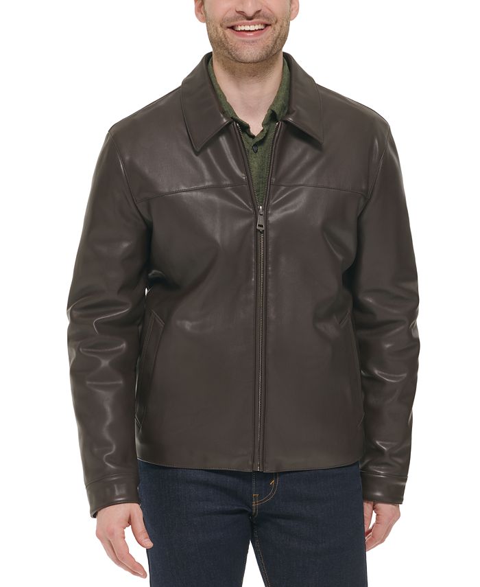 Cole Haan Men's Faux Leather Shirt Jacket - Macy's