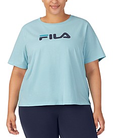 Plus Size Thea Cotton Logo Short-Sleeve T-Shirt
