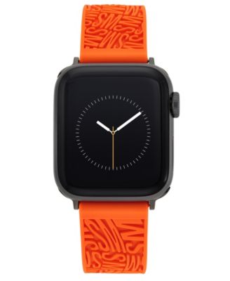 Women's Orange Silicone Debossed Swirl Logo Band designed for Apple Watch&reg; 42mm (Series 10) & 38/40/41mm