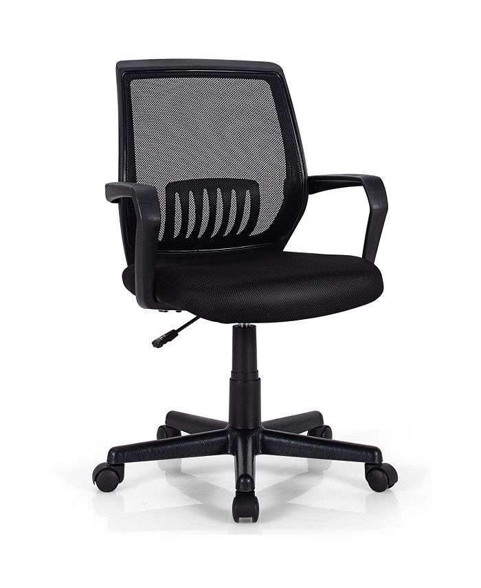 Costway MidBack Mesh Chair Height Adjustable Executive Chair w/ Lumbar Support Macy's