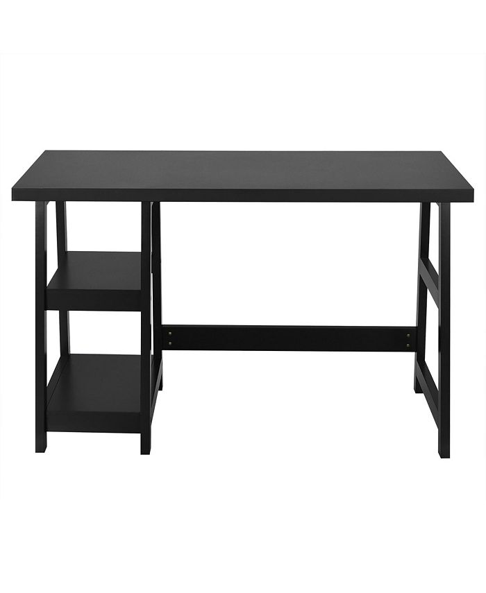 Costway Trestle Computer Desk Indoor Office Workstation Removable Shelf