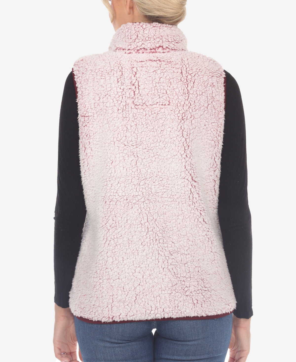 White Mark Women's Zip Up Sherpa Vest