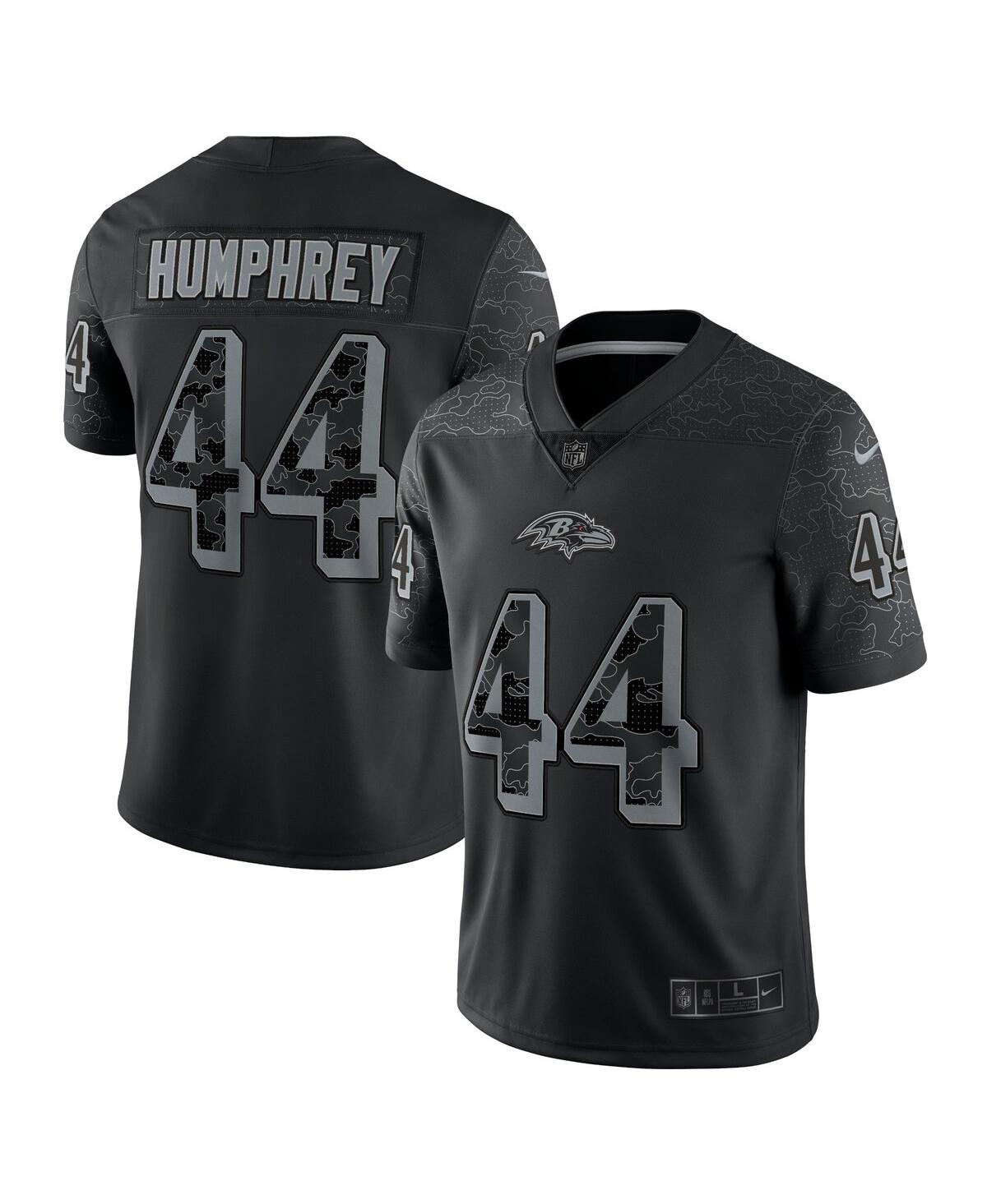 Men's Nike Marlon Humphrey Black Baltimore Ravens Reflective Limited Jersey