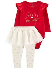 Baby Girls Love to Sparkle Bodysuit and Tutu Pants, 2 Piece Set