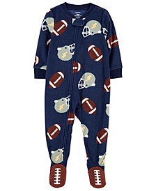 Toddler Boys One-Piece Football Fleece Footie Pajama