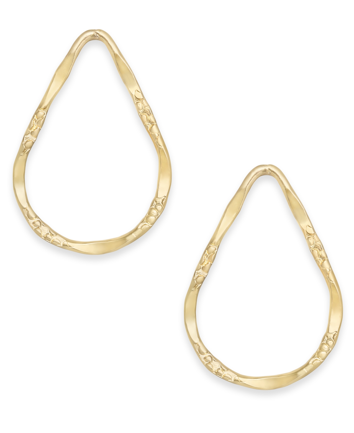 14k Gold-Plated Small Open Teardrop Dorp Earrings - Gold