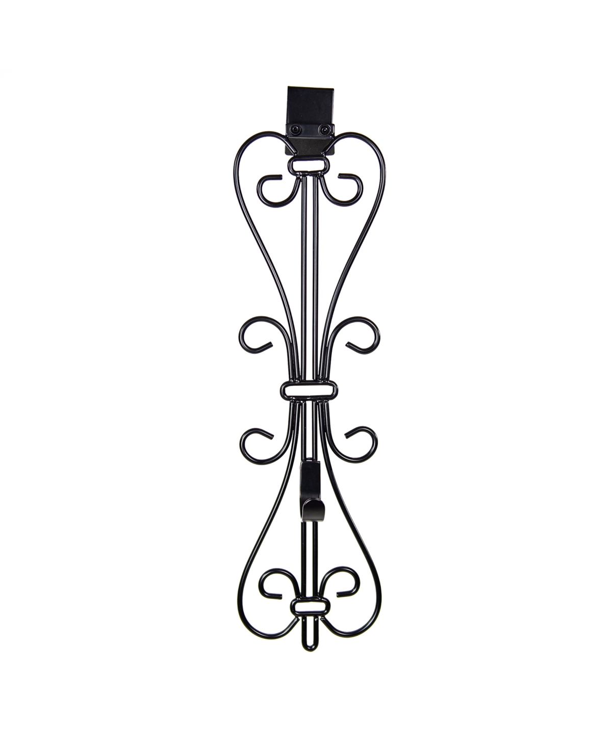 Elegant Adjustable Wreath Door Hanger - Black