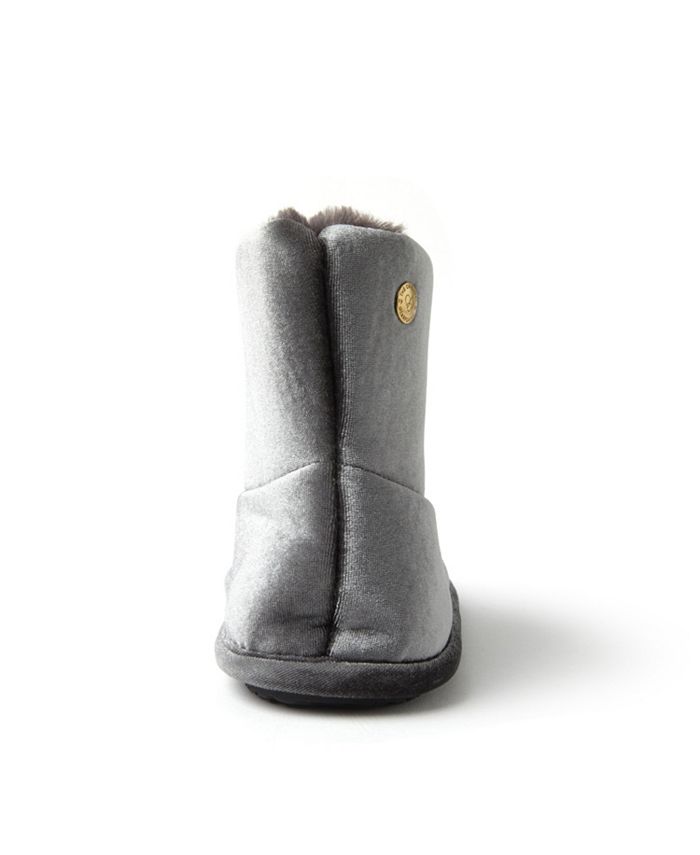Dearfoams women's velour sale bootie with boa flat