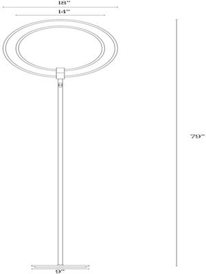 Eclipse 79" LED Torchiere Floor Lamp with Adjustable Rings