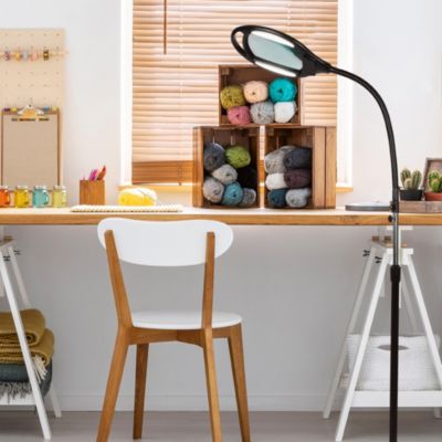 Lightview Pro 1.75X Magnifying LED Floor Lamp with Adjustable Gooseneck Head (3 Diopter)
