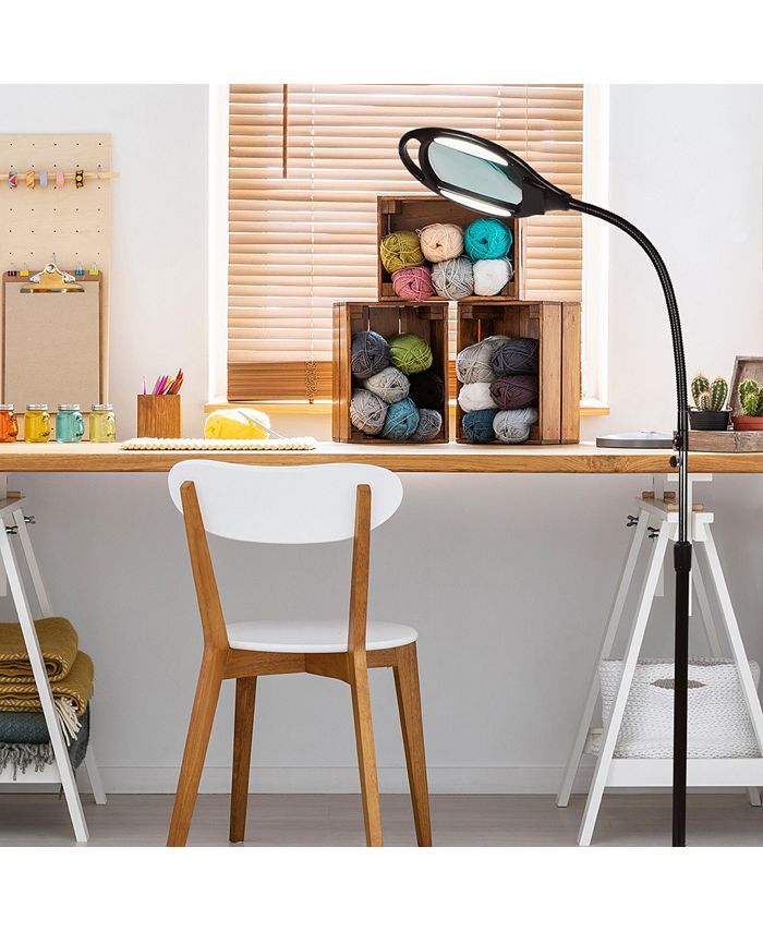 Brightech Lightview Pro LED Gooseneck Standing Magnifier Floor Lamp