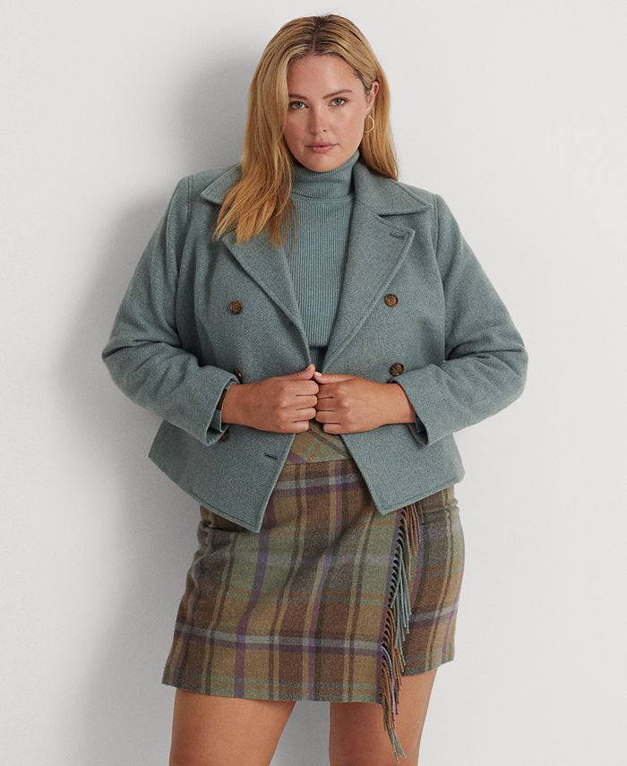 Lauren Ralph Lauren Womens Fatyela Fall Double Breasted Midi Coat