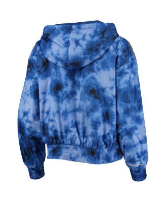 Women's Royal Philadelphia 76ers Galaxy Sublimated Windbreaker Pullover Full-Zip Hoodie Jacket