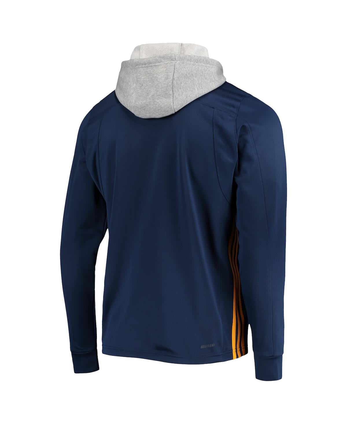 Men's adidasSt. Louis Blues Skate Lace Aeroready Pullover Hoodie - Navy