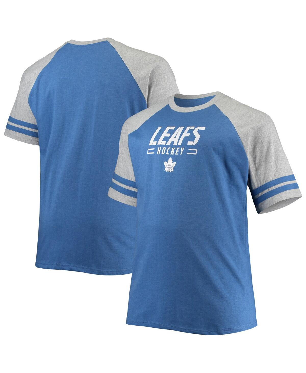 Men's HeatheredToronto Maple Leafs Big and Tall Raglan T-shirt - Blue