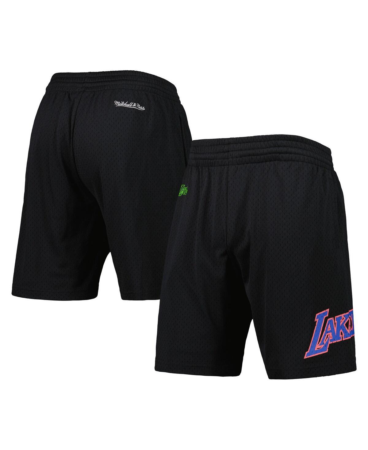 Mitchell & Ness Men's  Black Los Angeles Lakers Hardwood Classics Color Bomb Energy Shorts In Black