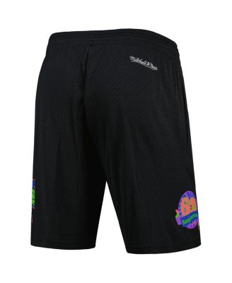 Men's Black Philadelphia 76ers Hardwood Classics Color Bomb Energy Shorts