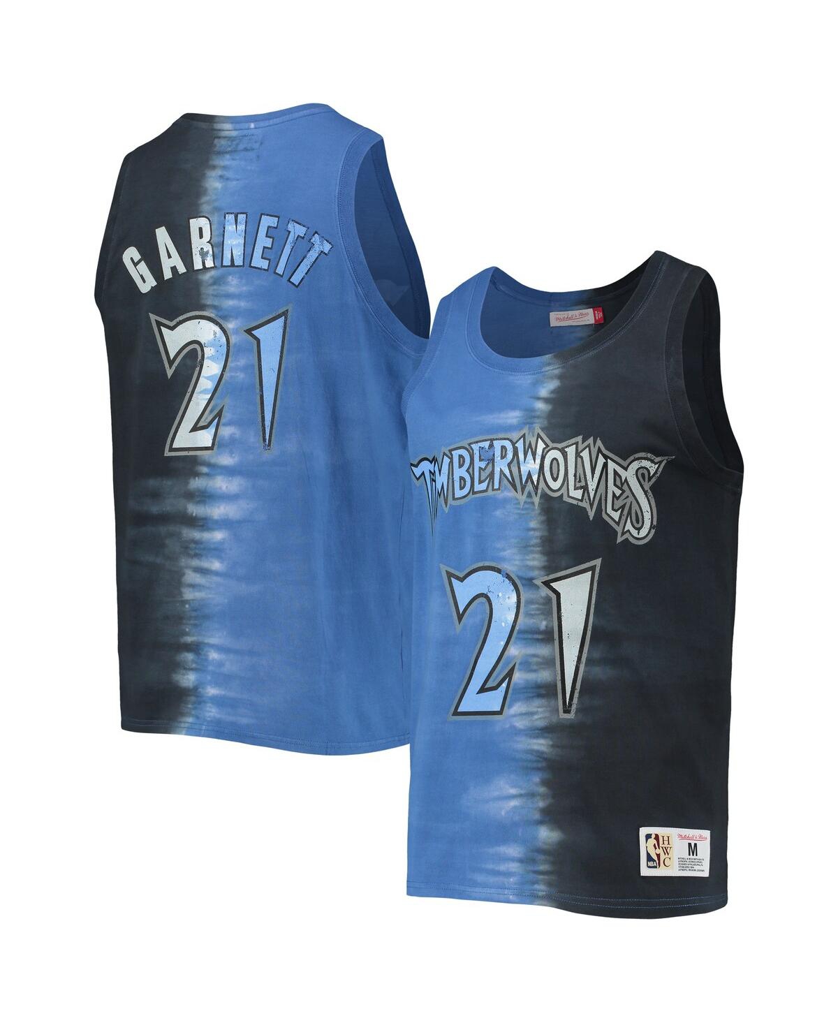 Mitchell & Ness Men's  Kevin Garnett Black And Blue Minnesota Timberwolves Hardwood Classics Tie-dye In Black,blue