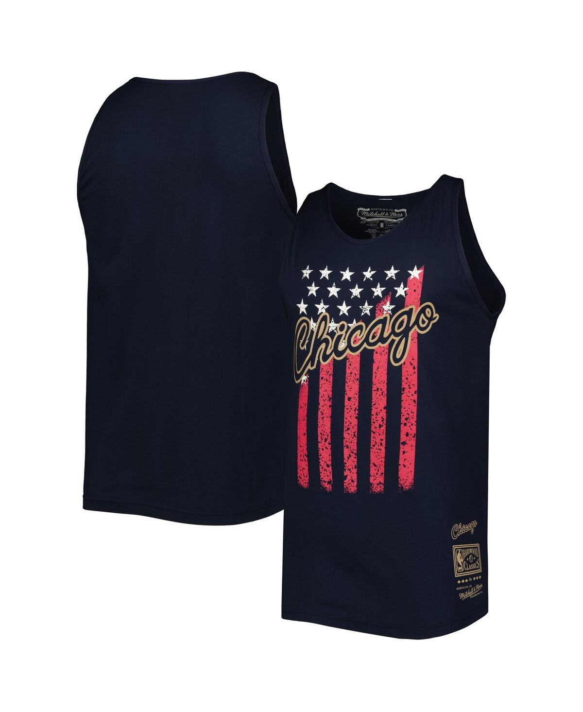 Mitchell & Ness Men's  Navy Chicago Bulls Hardwood Classics Americana Stars And Stripes Tank Top In Navy