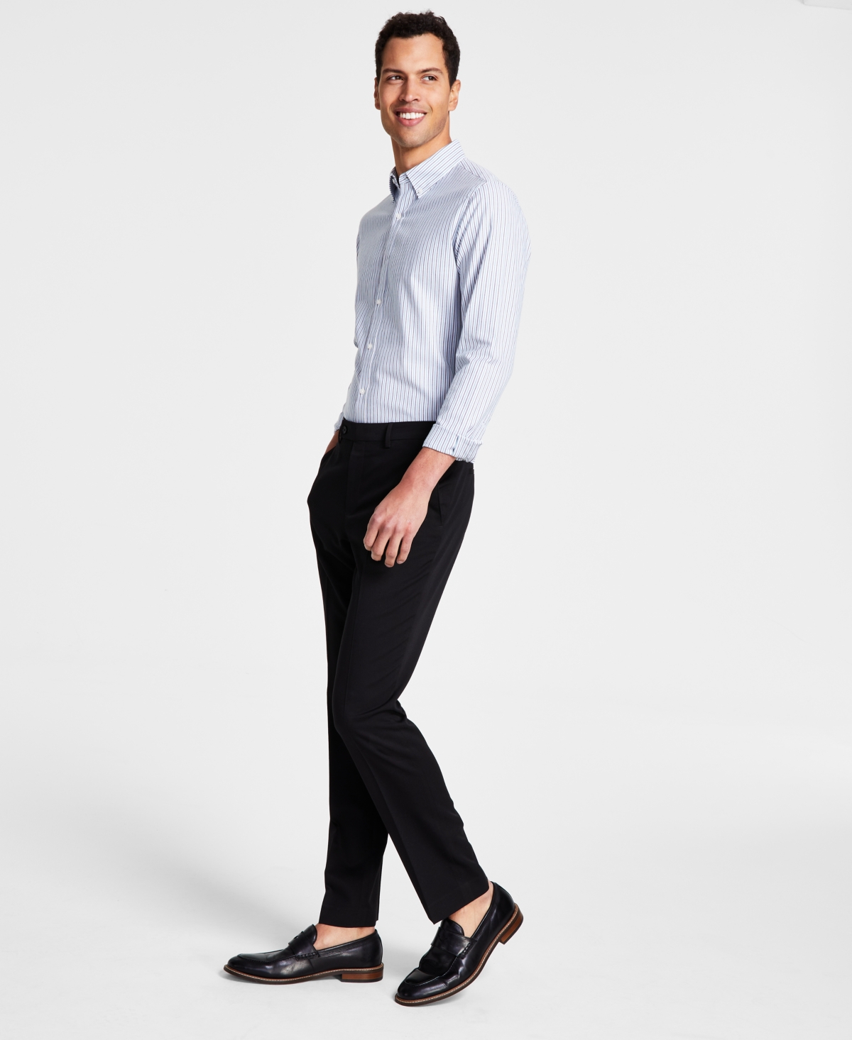Dkny Men's Modern-fit Solid Dress Pants In Black