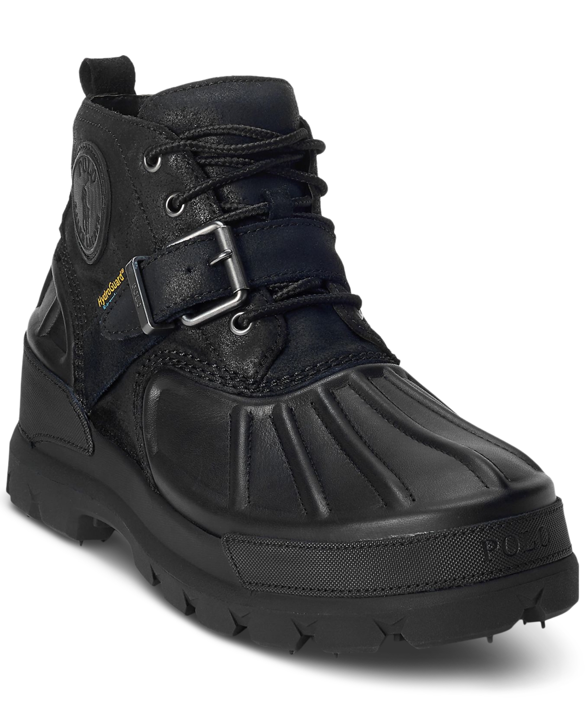 Shop Polo Ralph Lauren Men's Oslo Low Waterproof Leather & Suede Boot In Black